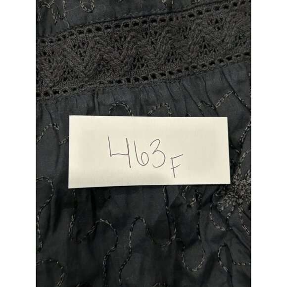 Black Embroidered Bohemian Whimsy Goth Style Skirt Lace Hem - Picture 6 of 6